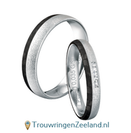 Trouwringen Carbon met platina