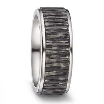 Trouwringen in Carbon en Titanium met diamant(en) per paar 