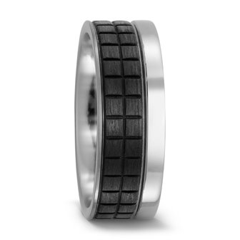 Trouwringen in Carbon en Titanium met diamant(en) per paar 