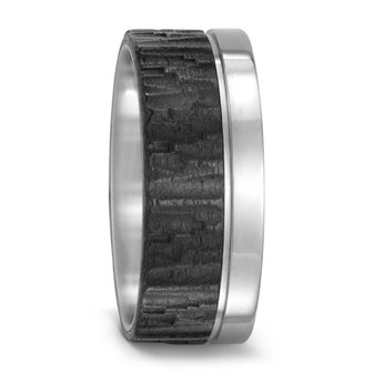 Trouwringen in Carbon en Titanium met diamant(en) per paar 