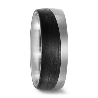 Trouwringen in Carbon en Titanium met diamant(en) per paar 