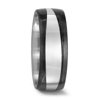 Trouwringen in Carbon en Titanium met diamant(en) per paar 