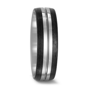 Trouwringen in Carbon en Titanium met diamant(en) per paar 