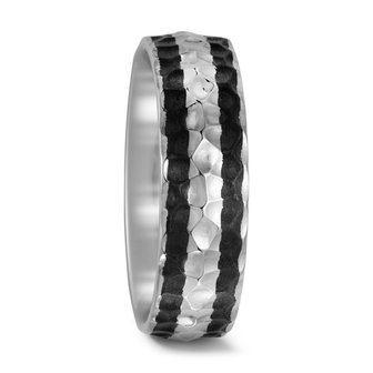 Trouwringen in Carbon en Titanium met diamant(en) per paar 