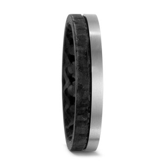 Trouwringen in Carbon en Titanium met diamant(en) per paar 