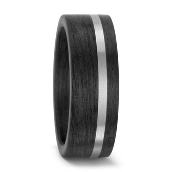 Trouwringen in Carbon en Titanium met diamant(en) per paar