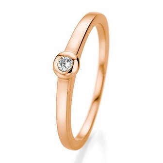 Verlovingsring in 14/18 karaat 585 rosé goud met 0,06 ct diamant