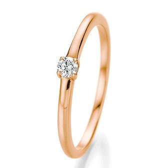 Aanbod verdediging gemakkelijk Verlovingsring rosé goud met diamant - de-trouwringenspecialist