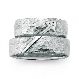 Trouwring in 925 zilver met diamant(en) 