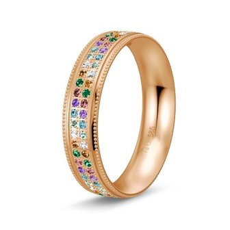 Solitair ring in 14/18 karaat ros&eacute;goud diamond lovers 