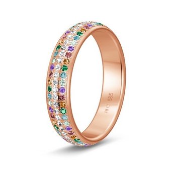 Solitair ring in 14/18 karaat ros&eacute;goud diamond lovers 