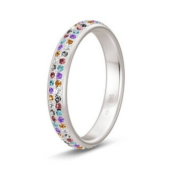 Solitair ring in 14/18 karaat witgoud diamond lovers 