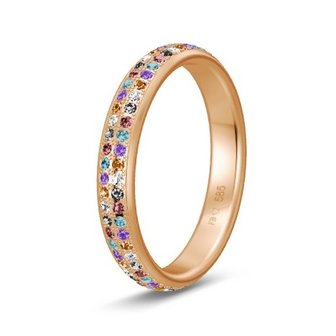 Solitair ring in 14/18 karaat ros&eacute;goud diamond lovers 