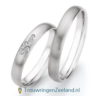 Trouwringen in 8/14/18 karaat witgoud met diamant(en) per paar vanaf 