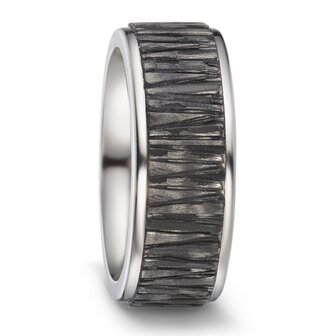 Heren Trouwring in Carbon en Titanium 