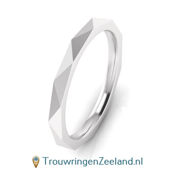 Verlovingsring 8*/14/18 karaat witgoud zonder diamant