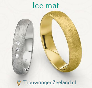 Trouwringen met bewerking Ice mat