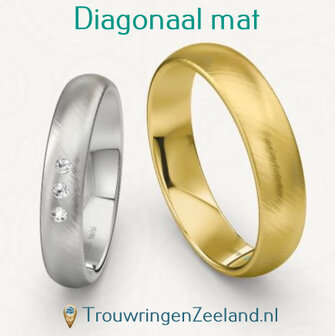 Trouwringen met Diagonaal mat