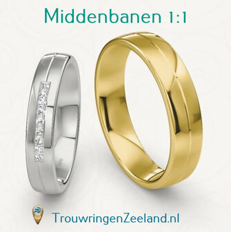 Trouwringen met scheidingsvoegen midden 1-1