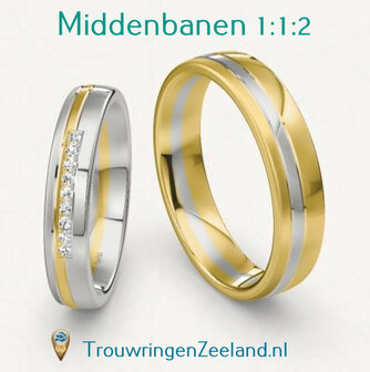 Trouwringen met scheidingsvoegen midden 1-1-2