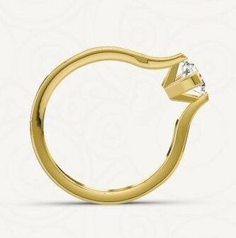 Verlovingsring in 14 of 18 karaat witgoud met 1 x 0,10 ct diamant&nbsp;met robuuste 4 klemzetting