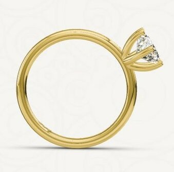 Verlovingsring in 14 of 18 karaat witgoud met 1 x 0,20 ct topsteen diamant&nbsp;in een 6 punt zetting