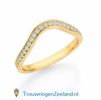 Aanschuifring voor zegelring dames in 14 karaat geelgoud 10 x 8 mm. glans gepolijst voor ovalen zetting