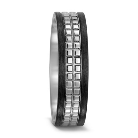 Trouwringen in Carbon en Titanium met diamant(en) per paar 