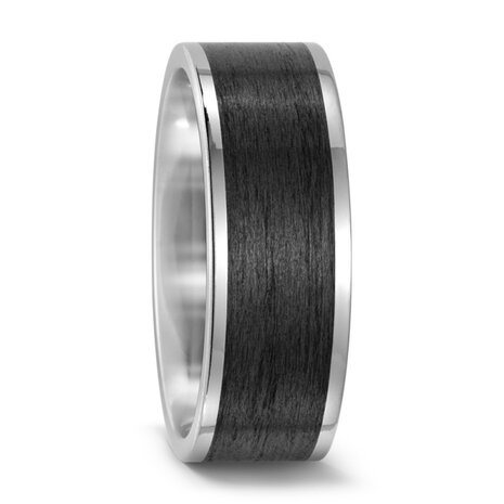 Trouwringen in Carbon en Titanium met diamant(en) per paar 