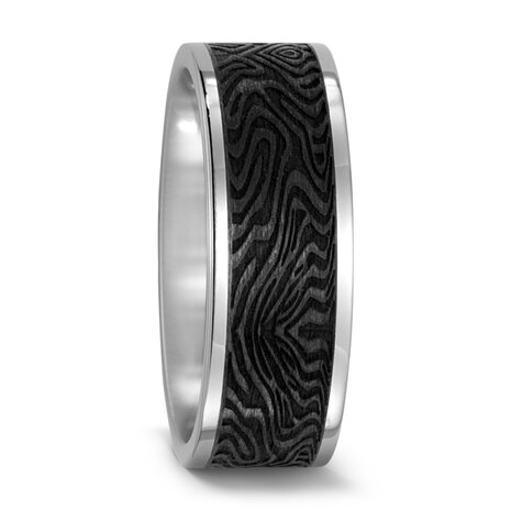 Trouwringen in Carbon en Titanium met diamant(en) per paar 