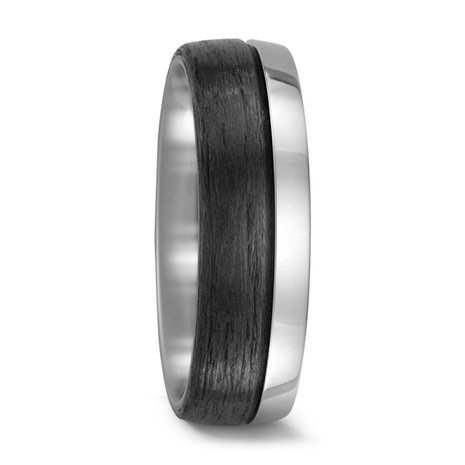 Trouwringen in Carbon en Titanium met diamant(en) per paar 