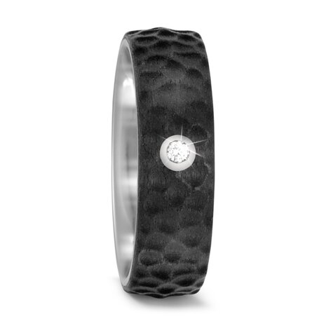 Trouwringen in Carbon en Titanium met diamant(en) per paar 