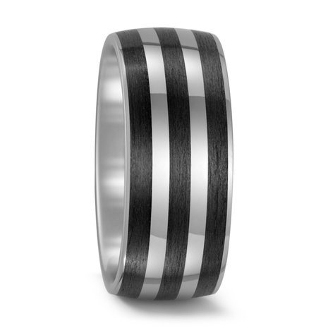 Trouwringen in Carbon en Titanium met diamant(en) per paar 