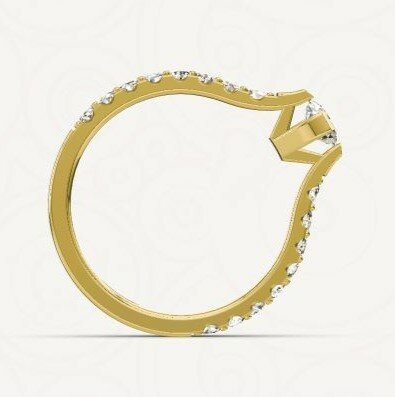 Verlovingsring in 14 of 18 karaat witgoud met 1 x 0,50 ct topsteen diamant&nbsp;in een robuuste 4 klemzetting en aan weerszijden 16 x 0,02 ct diamanten