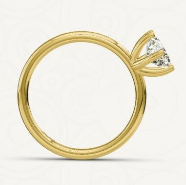 Verlovingsring in 14 of 18 karaat geelgoud met 1 x 0,20 ct topsteen diamant&nbsp;in een 6 punt zetting