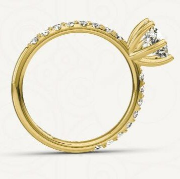 Verlovingsring in 14 of 18 karaat witgoud met 1 x 0,50 ct topsteen diamant&nbsp;in een 6 punt zetting en 16 x 0,02 ct diamanten aan weerszijden