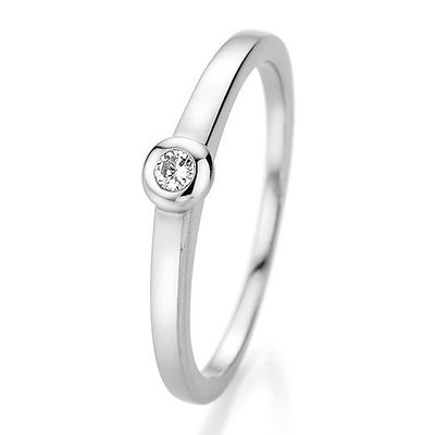 Verlovingsring in 14/18 karaat 585 witgoud met 0,06 ct diamant