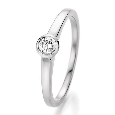Verlovingsring in 14/18 karaat 585 witgoud met 0,15 ct diamant