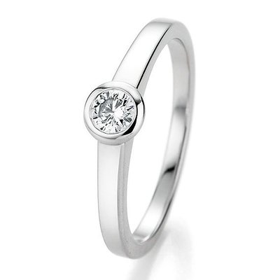Verlovingsring in 14/18 karaat 585 witgoud met 0,25 ct diamant