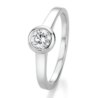 Verlovingsring in 14/18 karaat 585 witgoud met 0,50 ct diamant