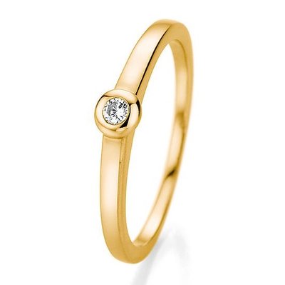 Verlovingsring in 14/18 karaat 585 geelgoud met 0,06 ct diamant