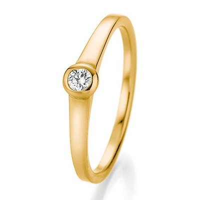 Verlovingsring in 14/18 karaat 585 geelgoud met 0,10 ct diamant