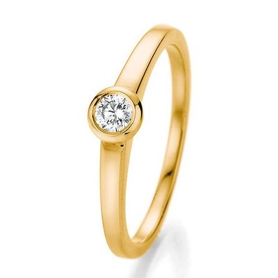 Verlovingsring in 14/18 karaat 585 geelgoud met 0,15 ct diamant
