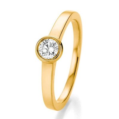 Verlovingsring in 14/18 karaat 585 geelgoud met 0,33 ct diamant