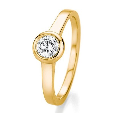 Verlovingsring in 14/18 karaat 585 geelgoud met 0,50 ct diamant