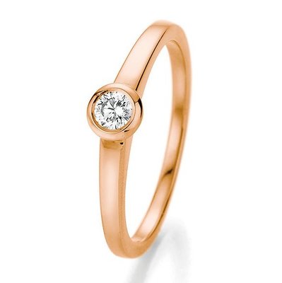 Verlovingsring in 14/18 karaat 585 rosé goud met 0,15 ct diamant