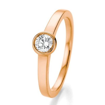 Verlovingsring in 14/18 karaat 585 rosé goud met 0,33 ct diamant