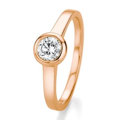 Verlovingsring in 14/18 karaat 585 rosé goud met 0,50 ct diamant