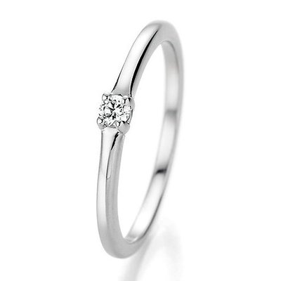 Verlovingsring in 14/18 karaat 585 witgoud met 0,06 ct diamant