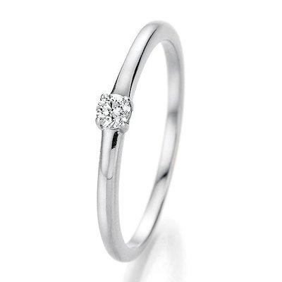 Verlovingsring in 14/18 karaat 585 witgoud met 0,10 ct diamant